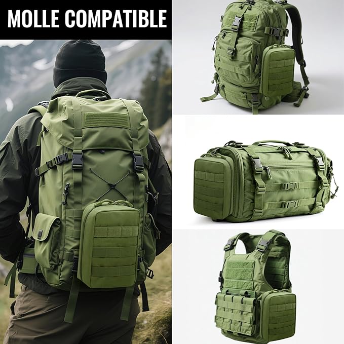 Qavctw Tactical Pouch Utility Organizer Molle Pouches EMT Ifak Medical First Aid Kit Utility Pouch with Two Zippers for Outdoor Tactical Survival Bag