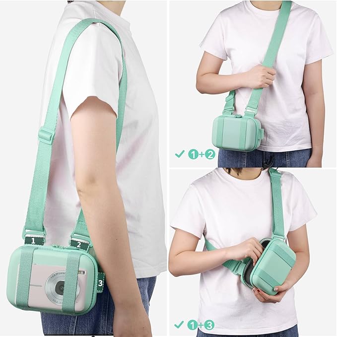 Digital Camera Case, Protective & Lightweight Camera Case with 3 Carrying Ways, Waterproof & Shockproof Small Camera Bag - Green