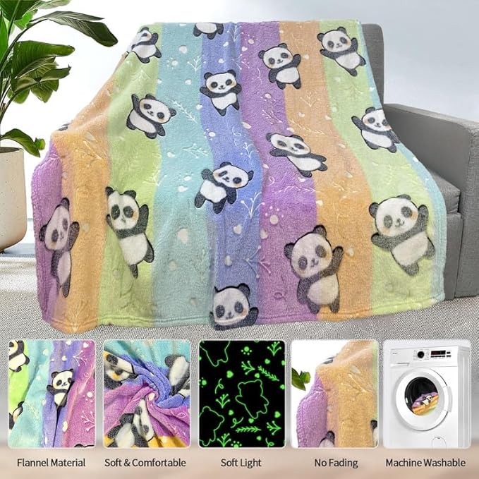 Panda Gifts for Kids: Soft Fleece Blankets & Throws, Personalized, 50"x60", Birthday Gifts for Girls & Boys