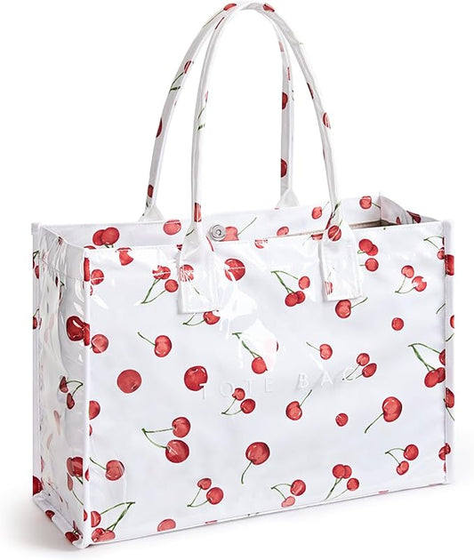 KALIDI PVC Tote Bag Women’s Kraft Paper Work Handbags Purses with Top Handle