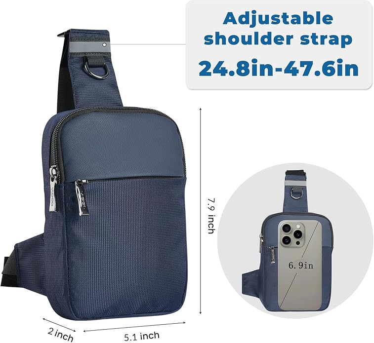 Small Sling Bag Mini Crossbody Bag with RFID Blocking Fashionable Fanny Pack for Women and Men Chest Bag for Travel