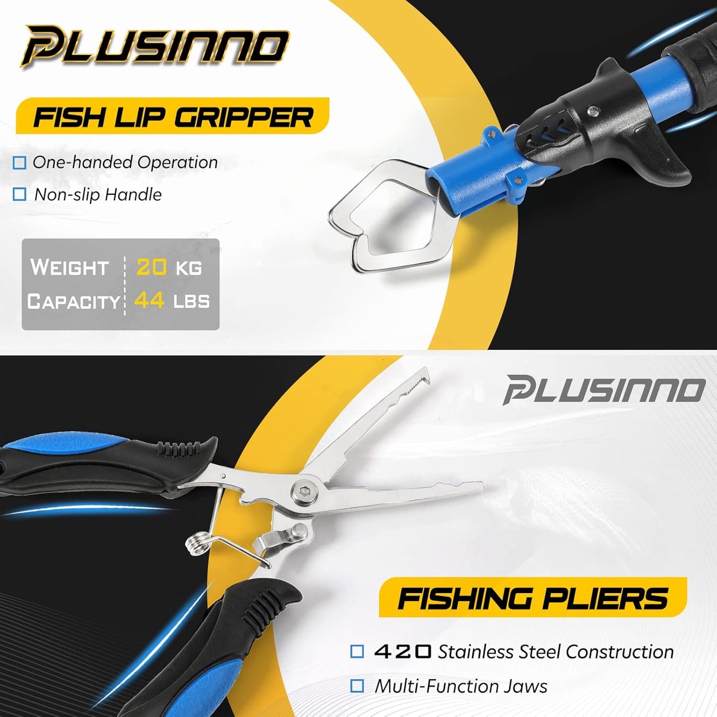 PLUSINNO Fishing Rod and Reel Combos - Carbon Fiber Telescopic Fishing Pole - Spinning Reel 12 +1 Shielded Bearings Stainless Steel BB