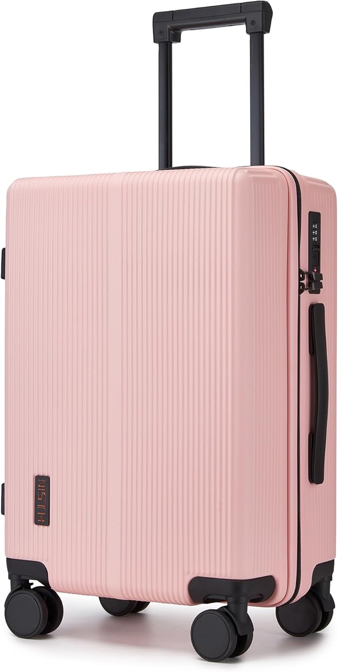 Carry On Luggage with TSA Lock, Carry on Suitcase 22x14x9 Airline Approved, Carry-on luggage with 360° Spinner Wheels, Hardside 20 Inch Lightweight Hard Shell Suitcase (Pink, 20-Inch)