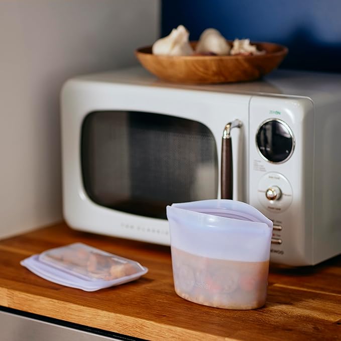 Stasher Silicone Reusable Storage Bag, 2-Cup Bowl, Reusable Freezer Bag, Microwave, Dishwasher, Oven Safe, Sous Vide, Lunch Containers, Eco Friendly, Food Storage Bags, Snack Bags, 16 oz, Lavender | Reusable Food Bag