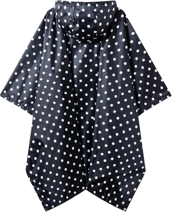 Hooded Rain Poncho for Adults - Waterproof Rain Coat and Lightweight Jacket 3-in-1 Multi-Function with Pockets