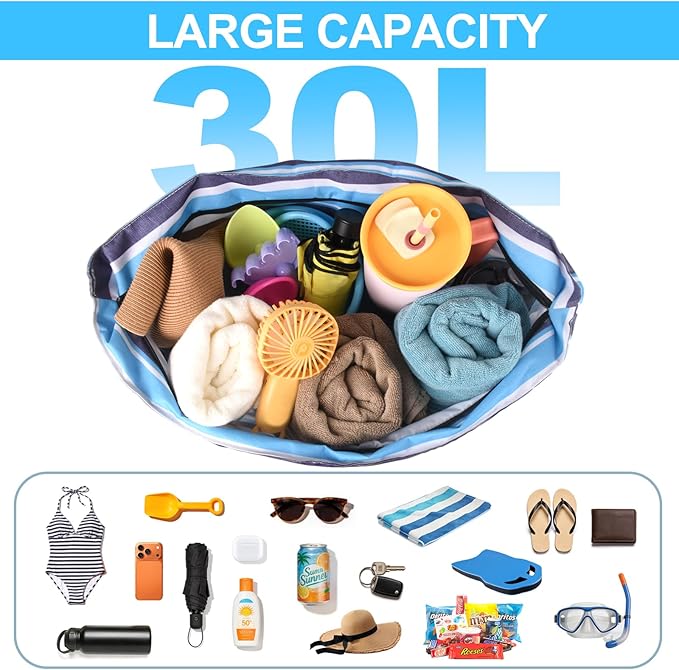 CaCTOUR Large Beach Bag Women,Beach Bags Waterproof Sandproof with Zipper Wet Pocket,Beach Tote Pool Bag for Swim Gym Travel