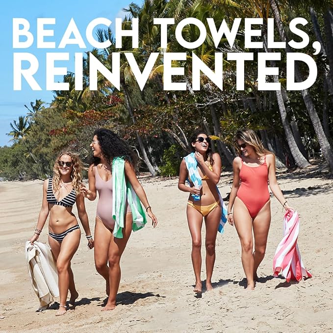 Dock & Bay Beach Towel - Quick Dry, Sand Free - Compact, Lightweight - 100% Recycled - Includes Bag - Cabana Light - Tulum Blue - Extra Large (200x90cm, 78x35)