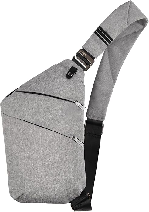 Crossbody Sling Bag, Water-Resistant Anti Theft Chest Pack, Minimalist Commuter Daypack for Travel Hiking Work