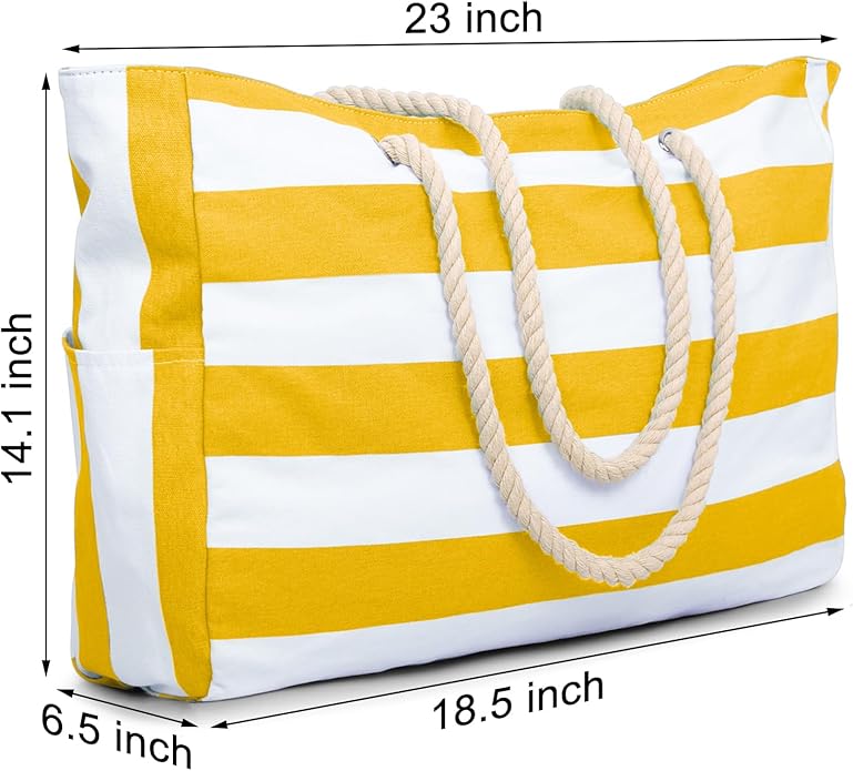 Becokan Beach Bags for Women Large Waterproof Beach Tote Bag Zipper Beach Bags Waterproof Sandproof Swim Pool Bag Large Tote