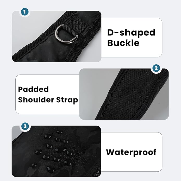 Sling Bag, Crossbody Bag with Zipper Lock, RFID & Water Resistant for Women and Men Small Chest Bag for Travel Casual