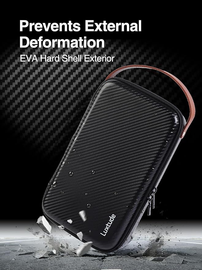 Luxtude Travel Sunglasses Organizer Case for Women Men, Glasses Case Multiple Pairs w/Adjustable Slot, Sunglass Storage Cases