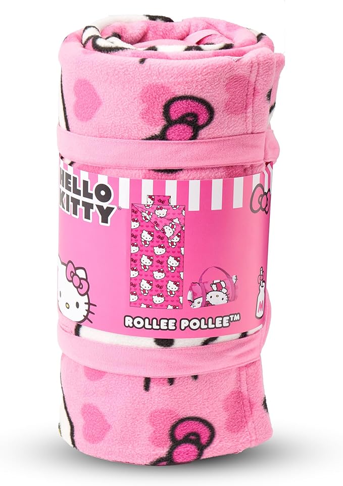 ROLLEE POLLEE Nap Sac Roll Up Napping Blanket with Attached Pillow for Preschool/Daycare, Super Soft with Elastic Straps, Fits Most Mats and Cots