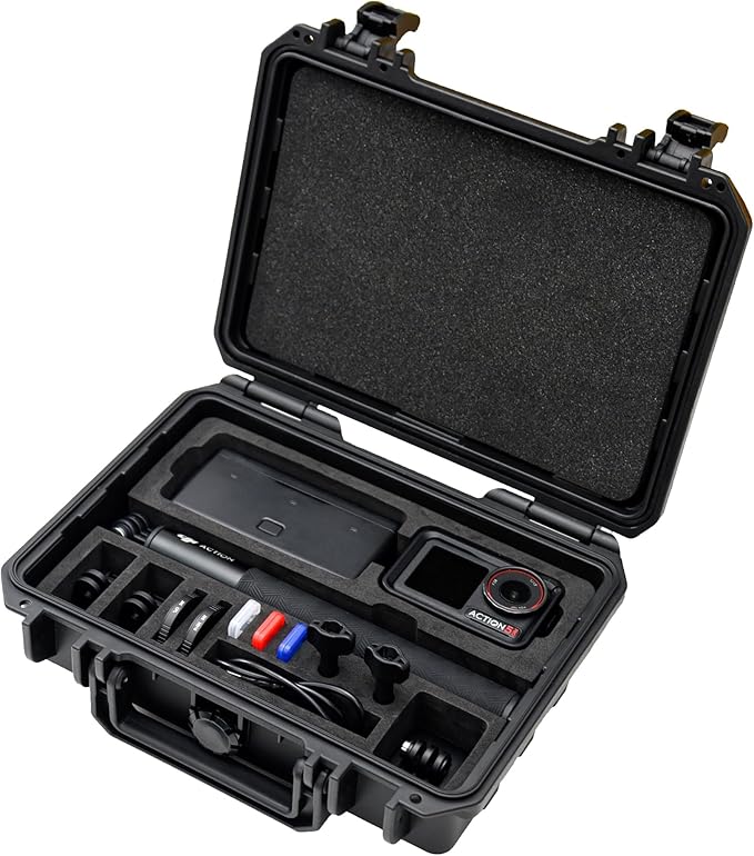 KIWIFOTOS Hard Case for DJI Osmo Action 6 5 Pro/Action 4 3 Adventure Combo Accessories Travel Waterproof Shell Bag Outdoor Travel Carrying Case
