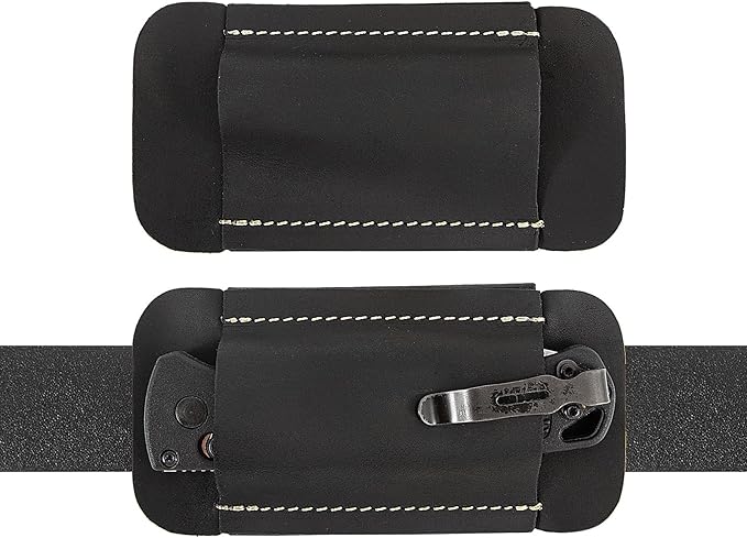 Knife Sheath,Leather Knife Sheath for Belt,Horizontal Carry Pocket Knife Holder,EDC Belt Organizer,Handmade Compact Draw Knife Holster,EDC Pocket Organizer,Sheath for Folding Knife (Black)