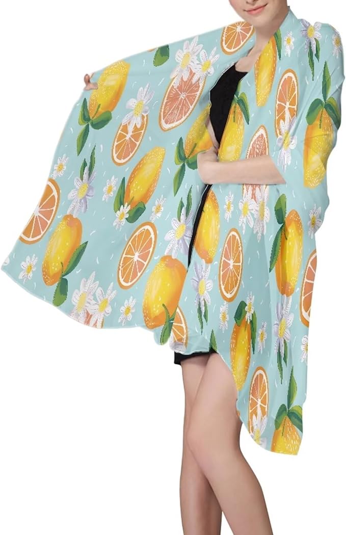Orange Lemon Flower Print Beach Towel Quick Drying, Absorbent Lightweight Travel Towel for Swimmers, Sand Free Camping Towel, Soft Comfortable Beach Towels for Pool, Swim, Vacation M