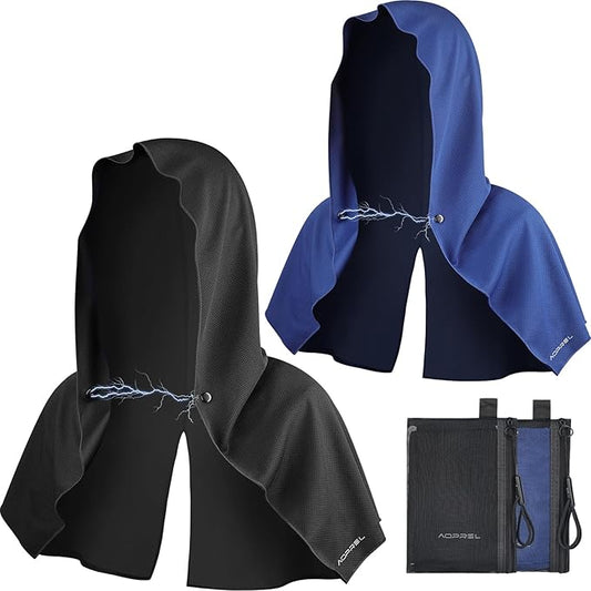 Cooling Hoodie Towel Magnetic Lock Towels for Neck and Face UV Protection, Moisture-Wicking for Camping Gym and Yoga