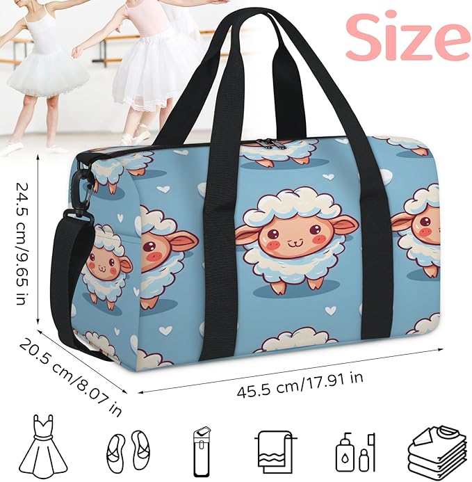 Cute Sheep Travel Duffle Bag for Women Men, Overnight Weekender Bag, Carry on Tote for Sport Gym