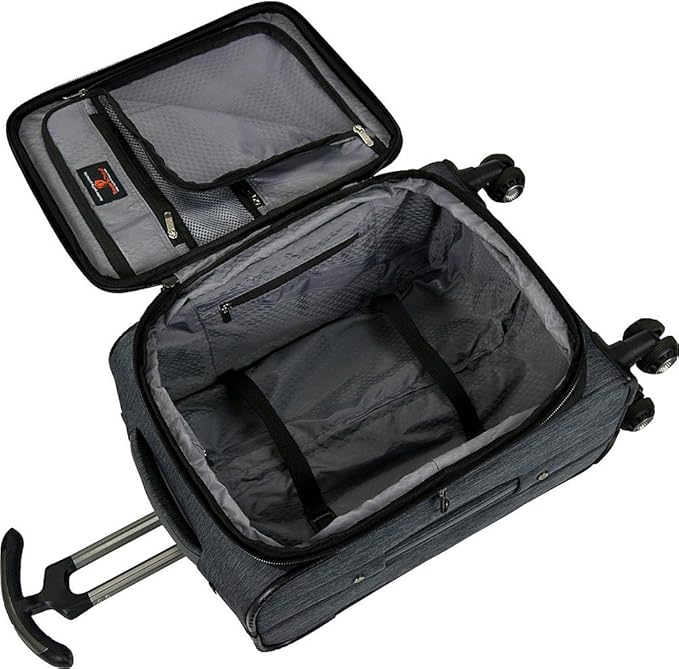 Traveler's Choice Silverwood Softside T-Cruiser Expandable Spinner Luggage, Gray, Checked-Medium 26-Inch
