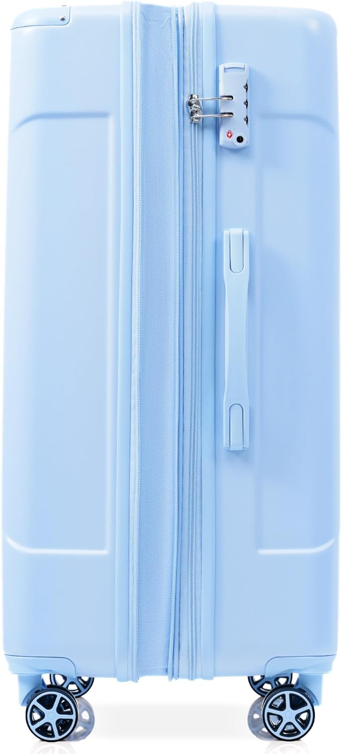 28 Inch Large Checked Luggage Hardside Suitcase with Spinner Wheels, Sky Blue Lightweight Expandable Hard Shell ABS Suitcases with TSA Lock, Large Travel Luggage for Women, Men