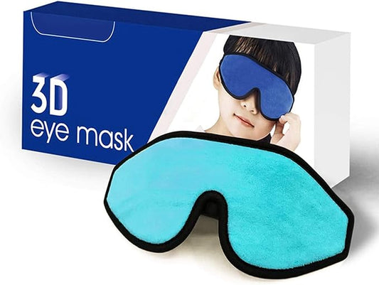 Sleep Mask for Kids with Blockout Light - Memory Foam 3D Contoured Eye Mask - Eye Cover & Travel Sleep Mask, Blindfolds for Kids, Girls, Boys (Blue)