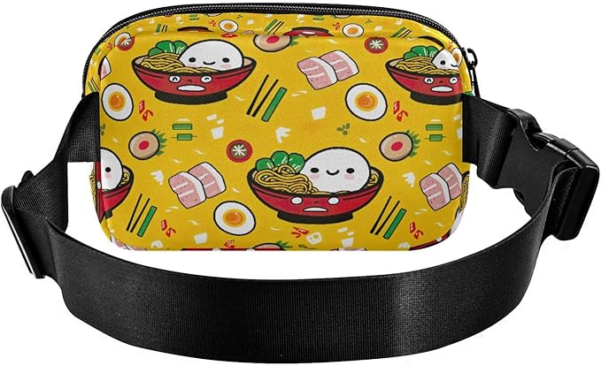 Kawaii Noddle Fanny Pack for Women Men Water Resistant Fashion Waist Packs with Adjustable Strap Belt Bag for Travel Workout Jogging Hiking 21219003