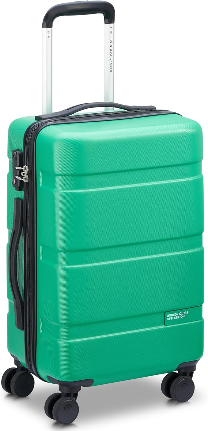 United Colors of Benetton Now! Hardside Luggage with Spinner Wheels, Green, Carry-On 19 Inch