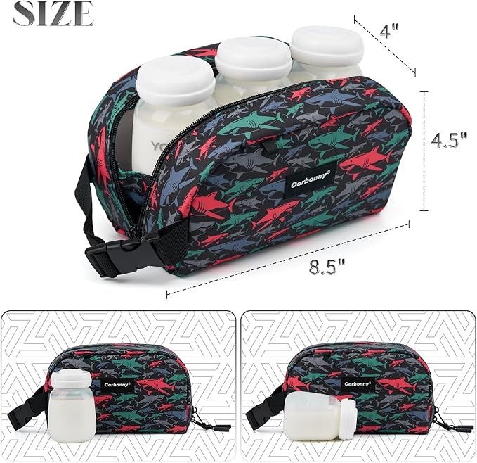 Cerbonny Small Cooler Bag Freezable Lunch for Work School Travel,Leak-proof Bag,Snack Bags for Kids/Adults,Freezer Bags,Freezable Lunch Bag