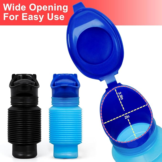 Pee Bottles for Men,Collapsible Urine Bottle with Disposable Replacement Bags,Car Pee Bottle for Men and Women,750ml,Leakproof, Emergency Urinal for Road Trips,Traffic Jams and Camping