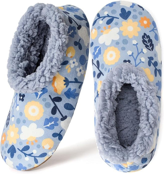Cozylook Fuzzy Slippers for Women Indoor, Warm Bedroom Slip On Shoes, Winter Fluffy House Socks with Grippers, Cozy Christmas Gifts Unique