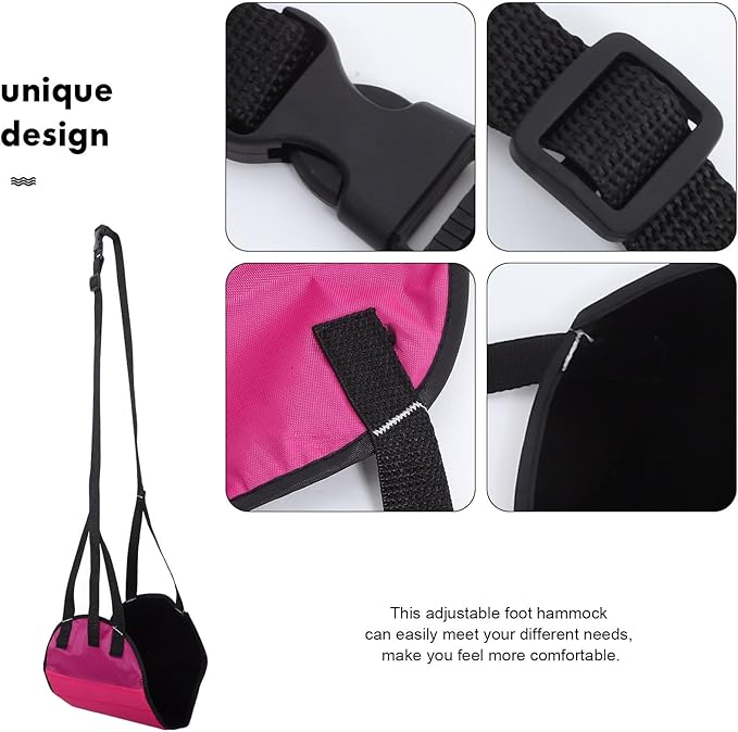 PRETYZOOM Portable Airplane Foot Hammock Footrest for Travel Flights, Adjustable Hanging Footrest with Soft Velvet Fabric, Comfortable Leg Support for Office and Airplane Use