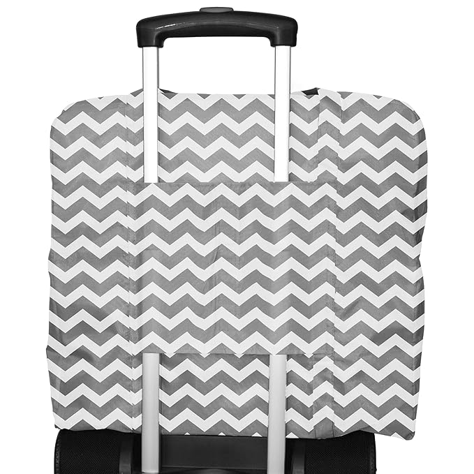 J.L. Childress Go-Go Travel Bag for Kids Backless Booster Seat - Compact Carrier for Airplane & Air Travel, For Toddler Backless Booster Car Seats, Also Fits Compact Strollers like GB Pocket - Chevron