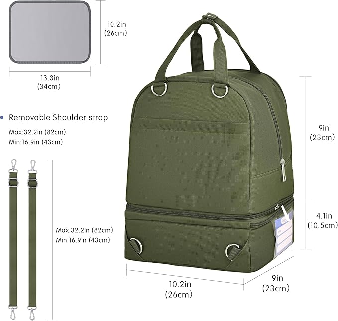 Derbiedersinn Breast Pump Bag, Compatible with Spectra Pumps, Insulated Carrying Case with Cooler for Milk Storage, Travel, Work, Daycare，Green
