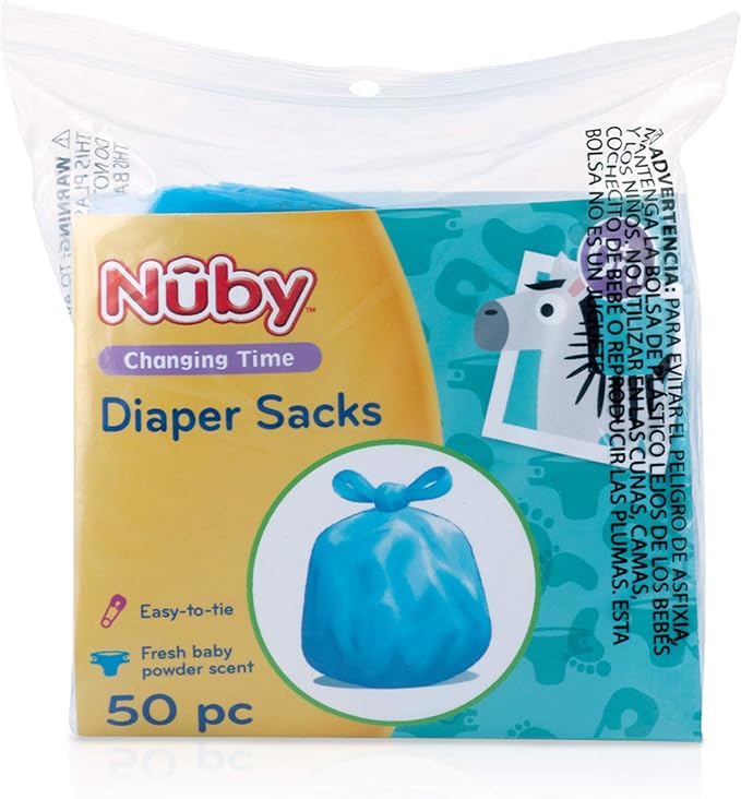 Nuby 50-Piece Diaper Sacks, 50 Count (Pack of 1)