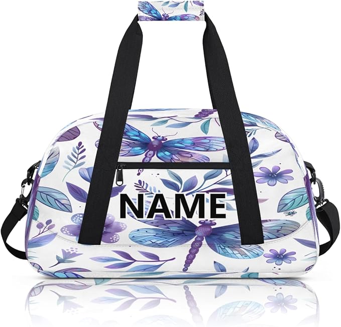 Butterfly Mini Gym Bag 18 inch for Women Men Waterproof Custom Butterfly Theme Travel Duffel Bag Carry On Overnight Tote Nurse Bag for Work Fitness Hiking