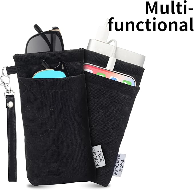 Face Shadow Double Glasses Case Soft Eyeglass Case For Women Men Squeeze Top Sunglasses Case With Cleaning Cloth