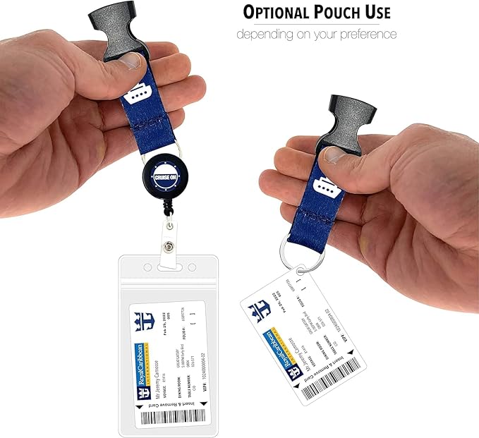 Cruise On Cruise Lanyard for Ship Cards – 2-Pack Retractable Badge & Waterproof Key Card Holder for Ship Cards – Cruise Essentials 2026-2027, Perfect for Travel & Vacation (Blue Cruise Ship)