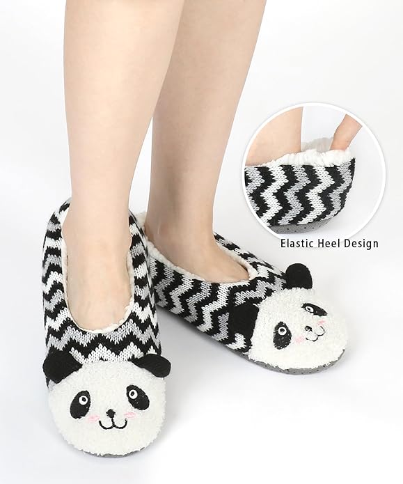 DICUIRD Womens Cute Animal Soft Sole Slipper Socks with Grippers-Fuzzy House Slippers