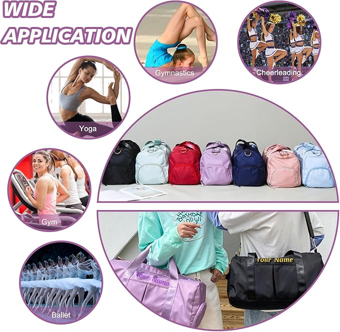 Custom Duffle Bag, Personalized Embroidered Sports Gym Bag for Women/Men, Travel Bag with Double-Sided Customization and Separate Wet and Dry Pockets and Shoe Bags-Army green