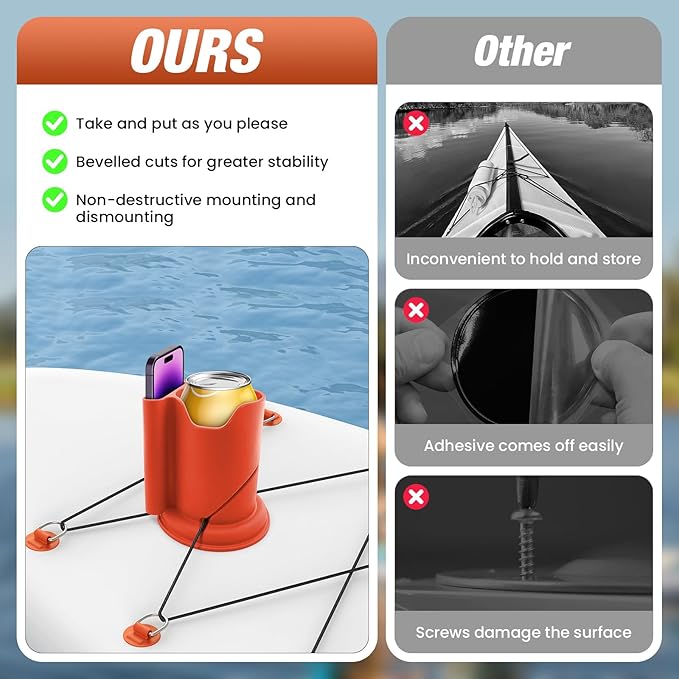 Kayak Cup Holder, Cup Paddle Board, Paddle Board Accessories Surfboards, Canoes and Kayak Accessories for Types of Cup Bottle Drink
