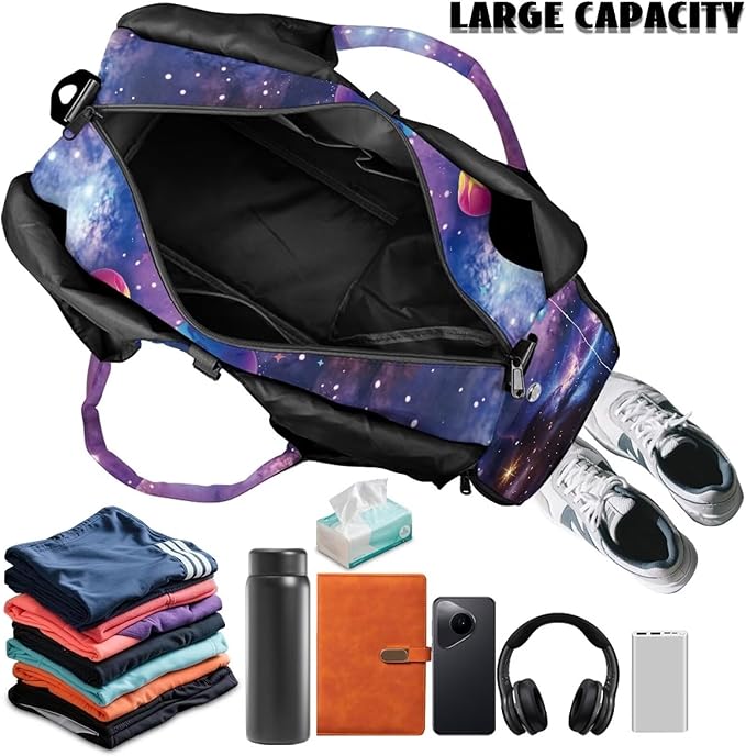 Mens Gym Duffle Bag Double Zipper Gym Bags for Men with Shoe Compartment, Yoga Mat Carrier, Mens Small Gym Bag for Running Swimming Pilates