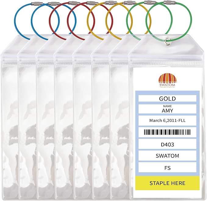 SWATOM Cruise Luggage Tags Holder for Carnival, NCL, Princess & MSC 8 Pack Waterproof Clear Cruise Luggage for Suitcases Bag Tags 2025 & 2026 Cruise Ships Essential ﻿