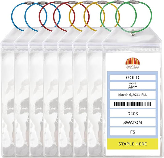 SWATOM Cruise Luggage Tags Holder for Carnival, NCL, Princess & MSC 8 Pack Waterproof Clear Cruise Luggage for Suitcases Bag Tags 2025 & 2026 Cruise Ships Essential ﻿