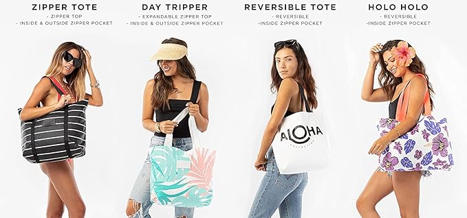 ALOHA Collection Day Tripper Tote | Lightweight, Packable, and Splash-Proof Beach Tote Bag | Easy to Clean