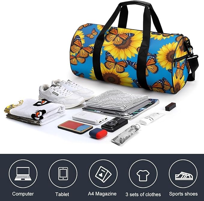 Large Capacity Carry On Weekender Overnight Bag Butterfly (151) Beach Swim Bags Men Women Duffle Bag for Travel, Sports