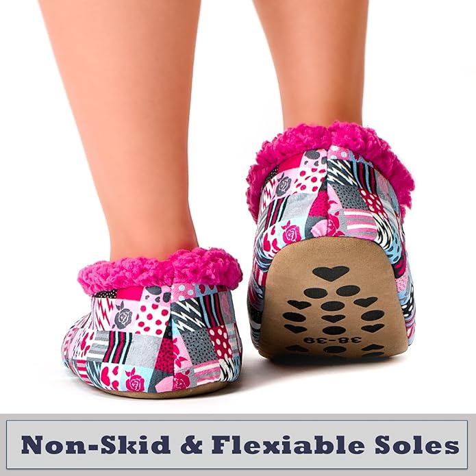 Cozylook Fuzzy Slippers for Women Indoor, Warm Bedroom Slip On Shoes, Winter Fluffy House Socks with Grippers, Cozy Christmas Gifts Unique
