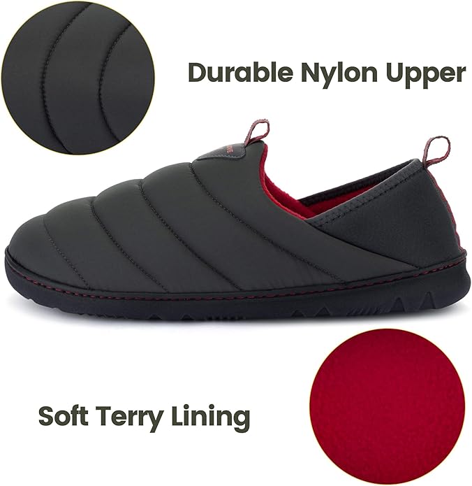 RockDove Men's Pufflite Two-Tone Quilted Loafer Slipper with Indoor/Outdoor Sole