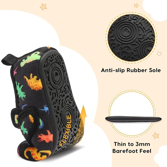 LeIsfIt Toddler Slippers Boys Girls House Shoes Soft Warm Kids House Slippers Slip on Cozy Bedroom Sock Shoes Non-slip Indoor Outdoor Slipper Shoe