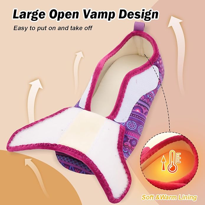 BARERUN Slippers for Women Men Wide House Diabetic Shoes for Women Men Warm Arthritis Edema Swollen Neuropathy Socks Slip on Adjustable Fuzzy Comfy Soft Womens Mens Bedroom Sliipers