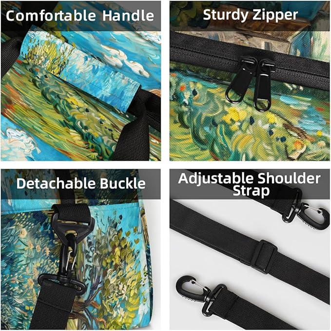 Travel Duffle Bag for travel duffle bag sports Girls Boys Kids Lscape Oil Painting Farm Lightweight Overnight Sleepover Weekender Bags Small Dance Gym Sport Bag Teens Carry-On Size Workout Bag