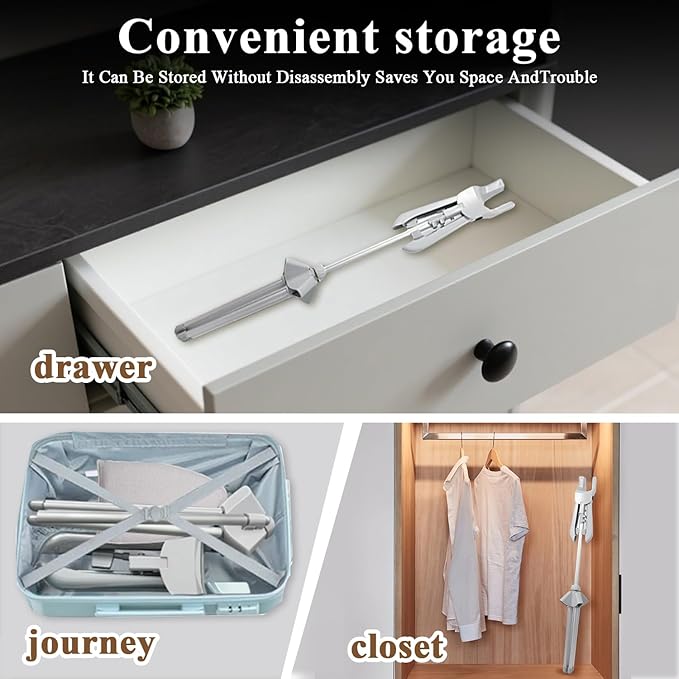 Steamer Stand for Clothes - Adjustable Steamer Rack, Portable Steaming & Ironing Stand - Grey